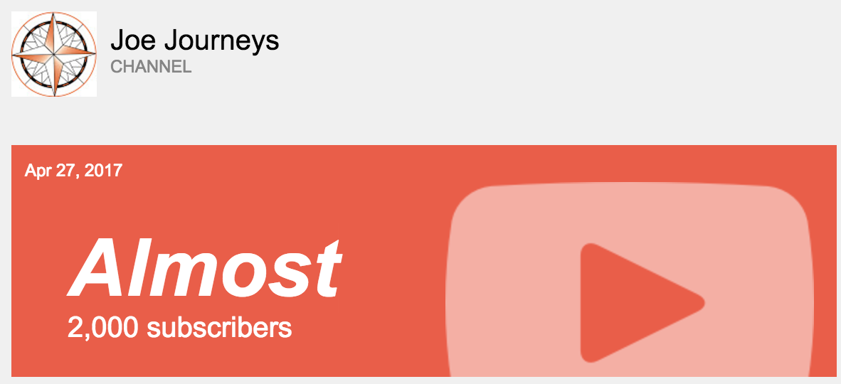 Almost 2,000 Youtube subcribers